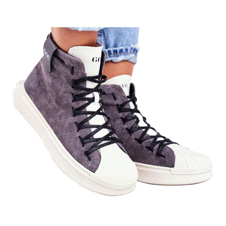 Damen Sport Lederschuhe GOE Grey GG2N3049 grau