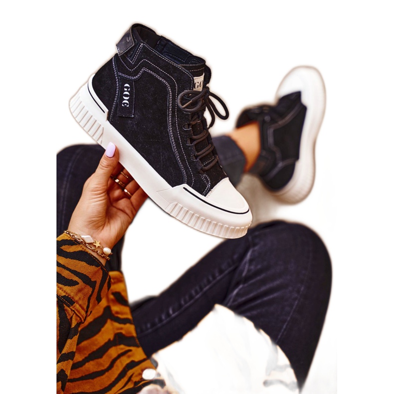 Damen Sport Lederschuhe GOE Schwarz GG2N3062