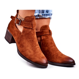 Vinceza Damenstiefel mit hohem Absatz mit Cut-outs Camel Sicily braun