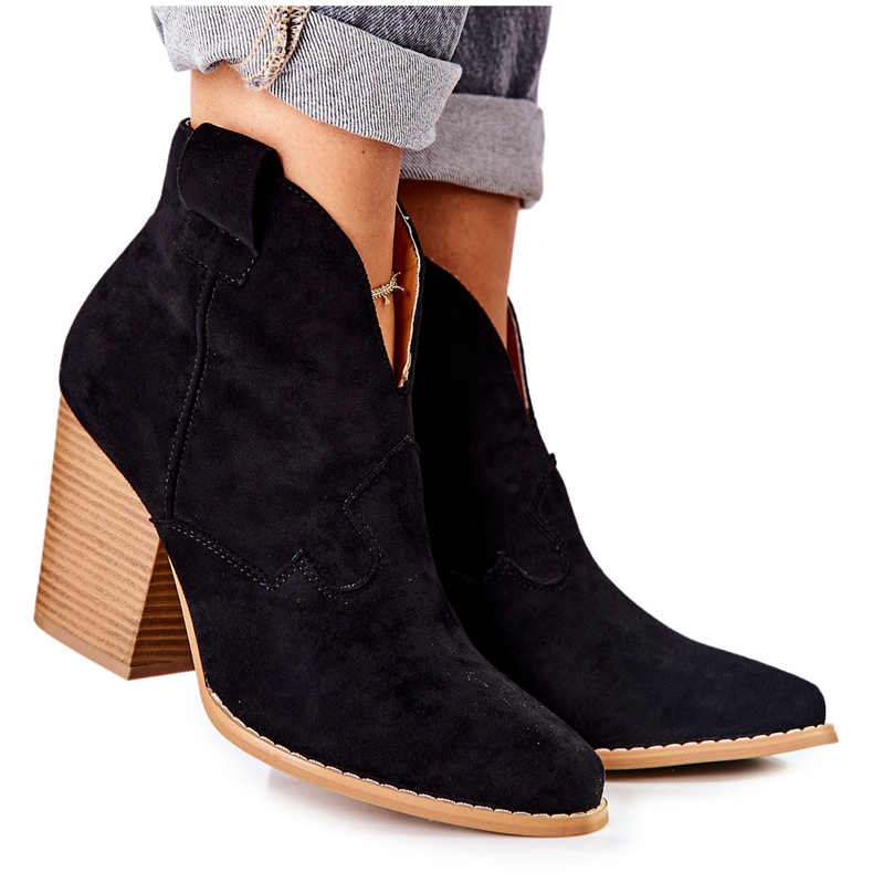 MSMG Damenstiefel mit Absatz Schwarz Meronet