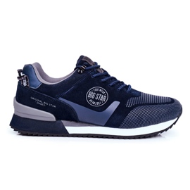 Herren Sportschuhe Turnschuhe Big Star Navy Blue GG174547 marine blau grau