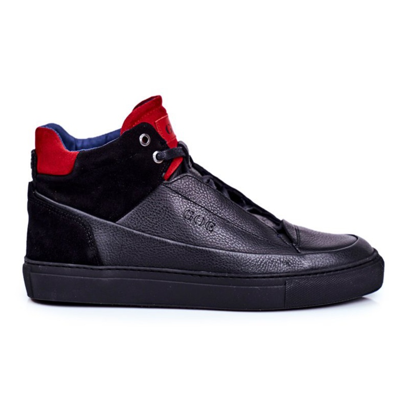 GOE Herren Sportschuhe Leder Schwarz GG1N3114 rot