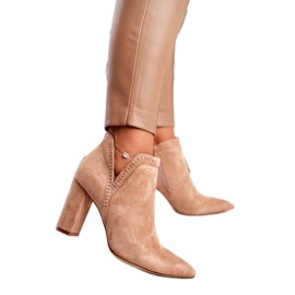 MSMG Stiefeletten für Damen mit Absatz in Khaki Bimmer