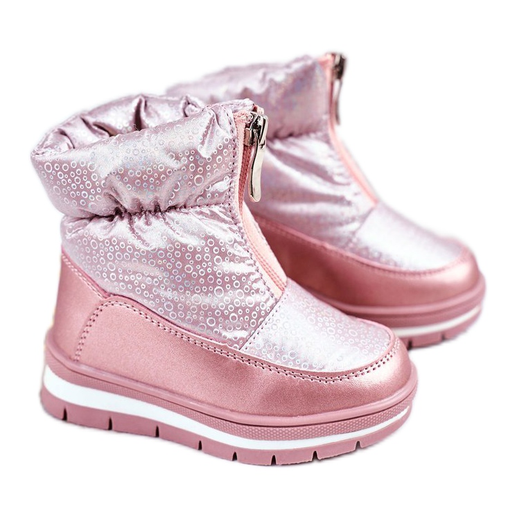 WEESTEP Kinder-Schneestiefel mit Wollrosa-Blasen gewärmt