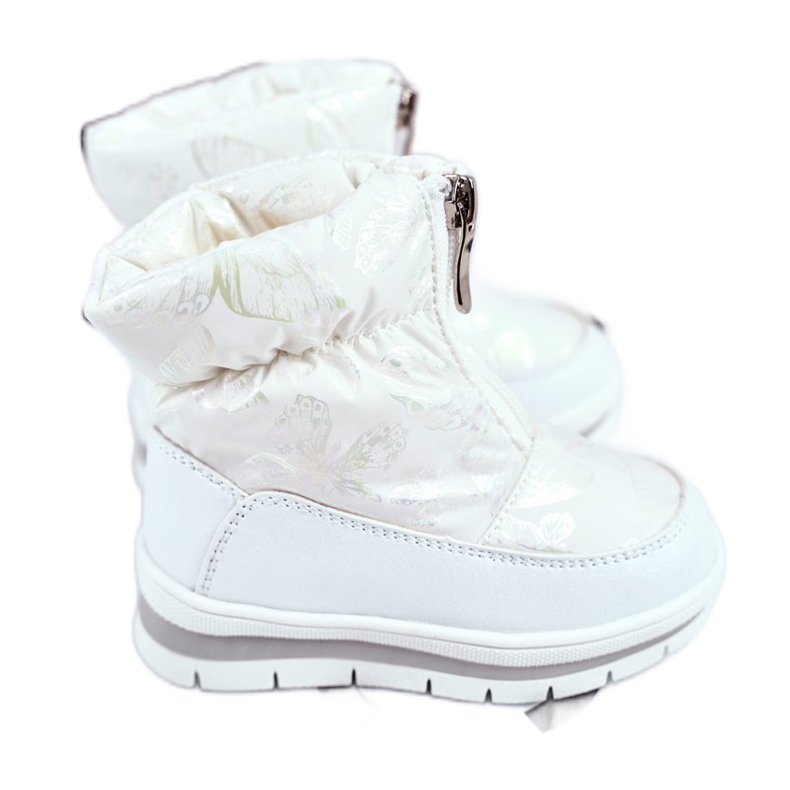 WEESTEP Warme Kinder-Schneestiefel aus Wolle White Bubbles weiß