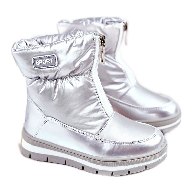 WEESTEP Warme Schneestiefel aus Wolle für Kinder Silver Bubbles silber-