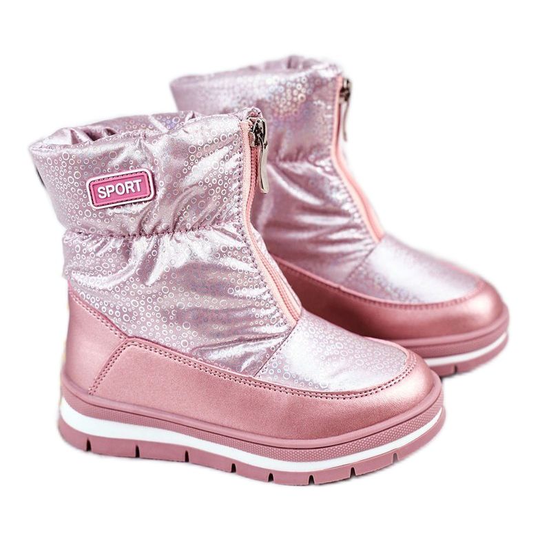 WEESTEP Kinder-Schneestiefel mit Wollrosa-Blasen gewärmt