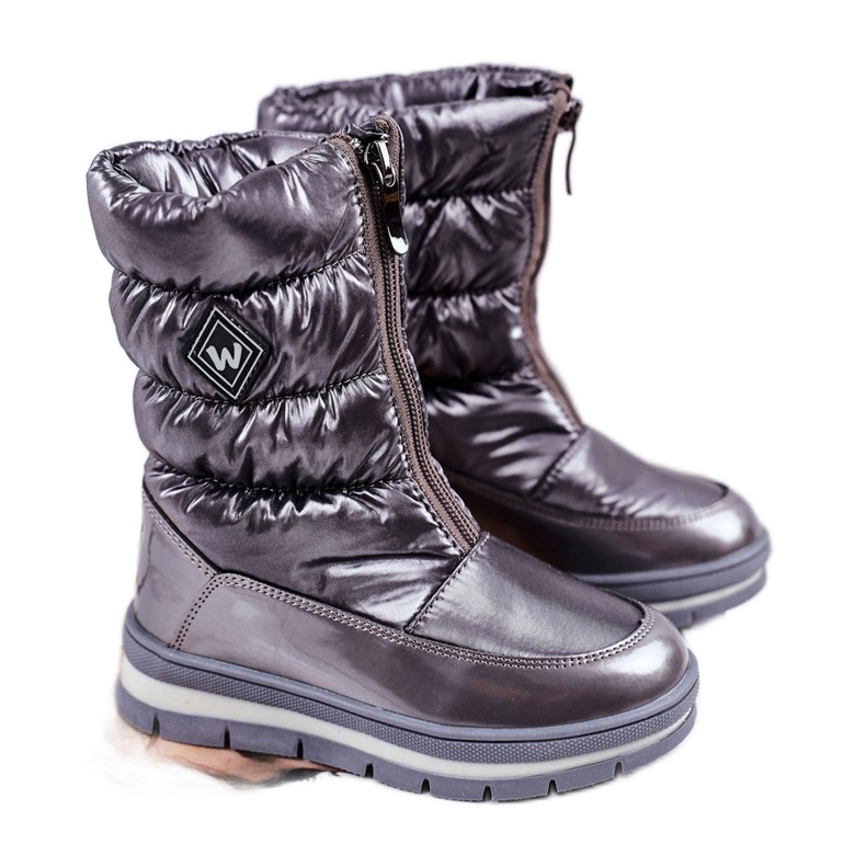 WEESTEP Kinder-Schneestiefel mit Wolle gewärmt Dunkelgrau Mumm