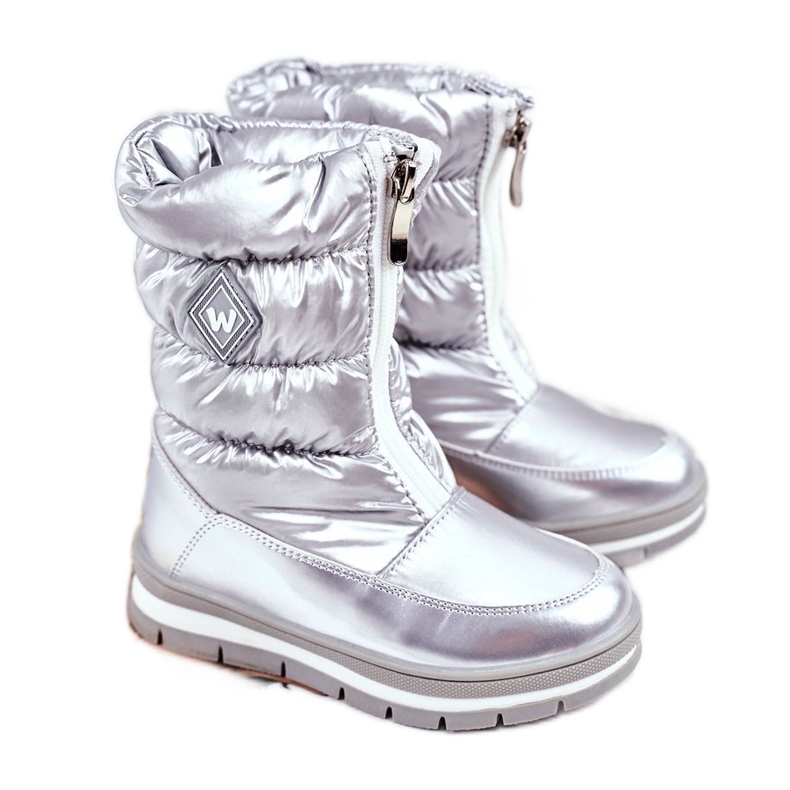 WEESTEP Warme Schneestiefel aus Wolle für Kinder Silber Mumm silber-