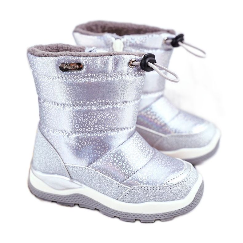 WEESTEP Kinder-Schneestiefel mit Wolle gewärmt Silber Felini silber-