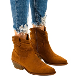 Euphelea braune hohe Cowboystiefel aus Wildleder