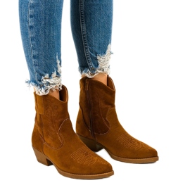 Kainella hohe Cowboystiefel aus Wildleder in Braun