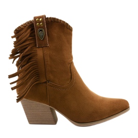 Braune Cowboystiefel aus Wildleder von Lamimeila