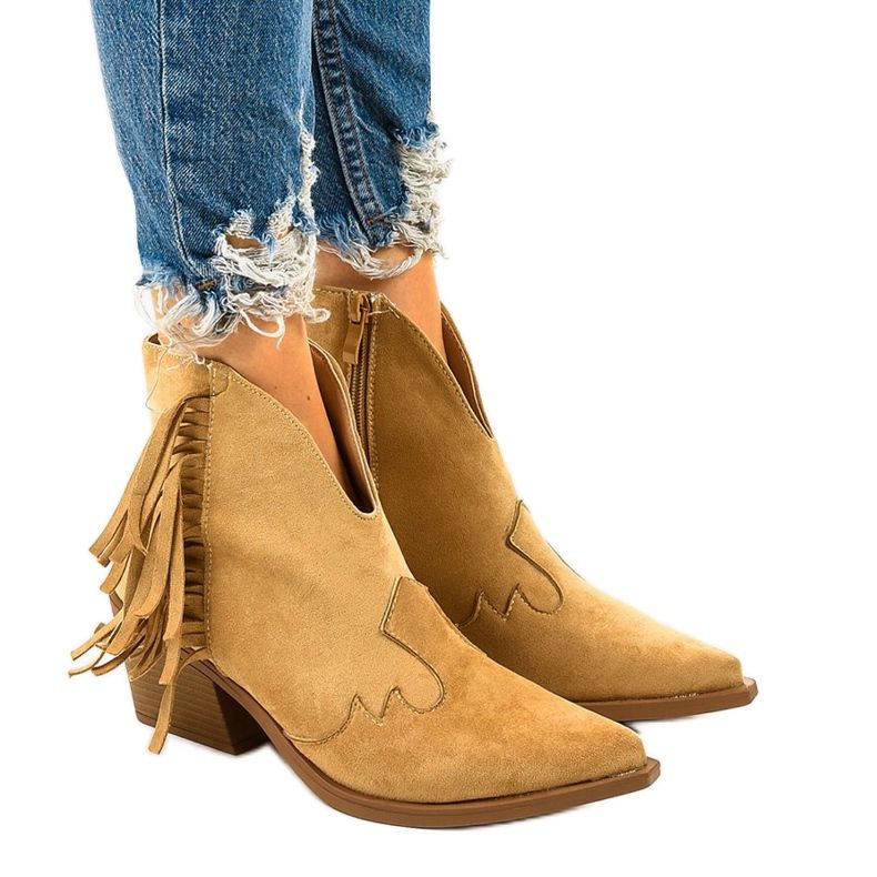 Beige Wildleder Stiefeletten von Joesler Cowboy Boots