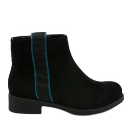 Schwarze flache Stiefel Thelsys isolierte Stiefel blau