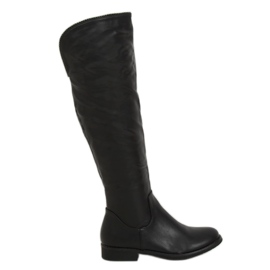 Schwarze Stiefel für Damen J19-36 Schwarz
