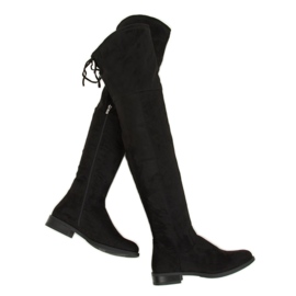 Schwarze Overknee-Stiefel MR-1 Schwarz