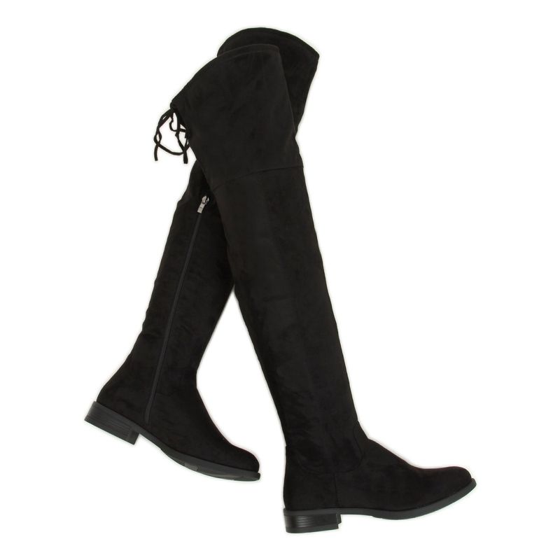 Schwarze Overknee-Stiefel MR-1 Schwarz