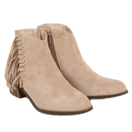 Stiefel mit Fransen beige 100-113B0-2 Nude