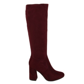 High Heels Bordeaux D7533 Weinrot mehrfarbig
