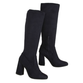 Marineblaue High Heels D7533 D.BLUE