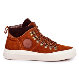 Herren Leder Turnschuhe Big Star Camel GG174332 braun mehrfarbig