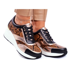 GOE Damen Sportschuhe Sneakers Schwarz Leder GG2N3044 mehrfarbig