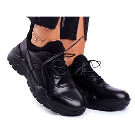 Damen Sneakers Goe Leder Schwarz GG2N3041