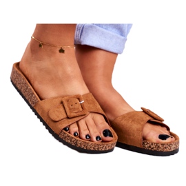 BUGO Damen Braun Hausschuhe Schnalle verstellbar Rosaline