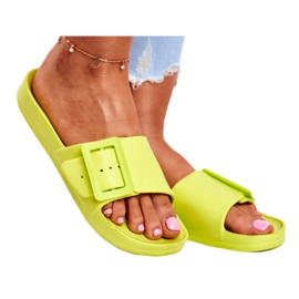 Damen Hausschuhe Big Star mit grüner Schnalle FF274A390