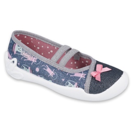 Befado Kinderschuhe 116X281 marineblau silber grau