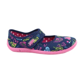 Befado Kinderschuhe 945Y431 marineblau rosa mehrfarbig gelb