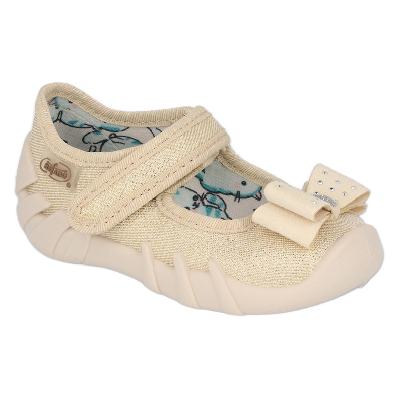 Befado Kinderruhrschuhe mit einem Bogen 109p206 golden