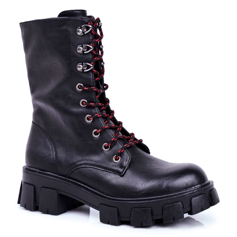 S.Barski Damen High Grunge Schwarz Moderniso Stiefel