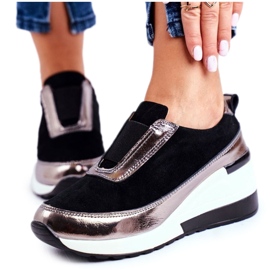 S.Barski Damen Sportschuhe Sneakers Schwarzes Leder Wilimont