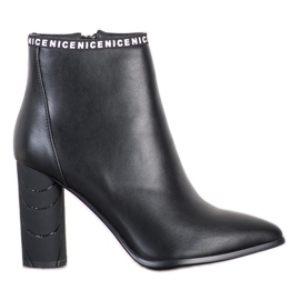 Filippo Stiefel mit dekorativem Absatz schwarz