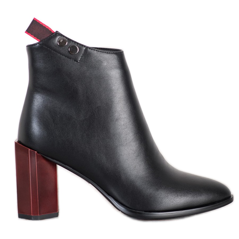 Filippo Booties auf einem dekorativen Pfosten schwarz rot