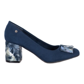Filippo Bequeme Pumps auf einer Säule marineblau blau
