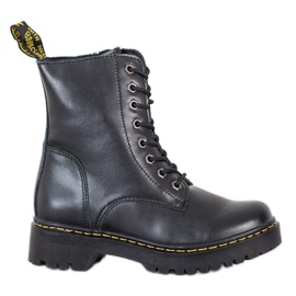 MCKEY Lederstiefel schwarz