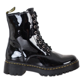 MCKEY Lederstiefel schwarz