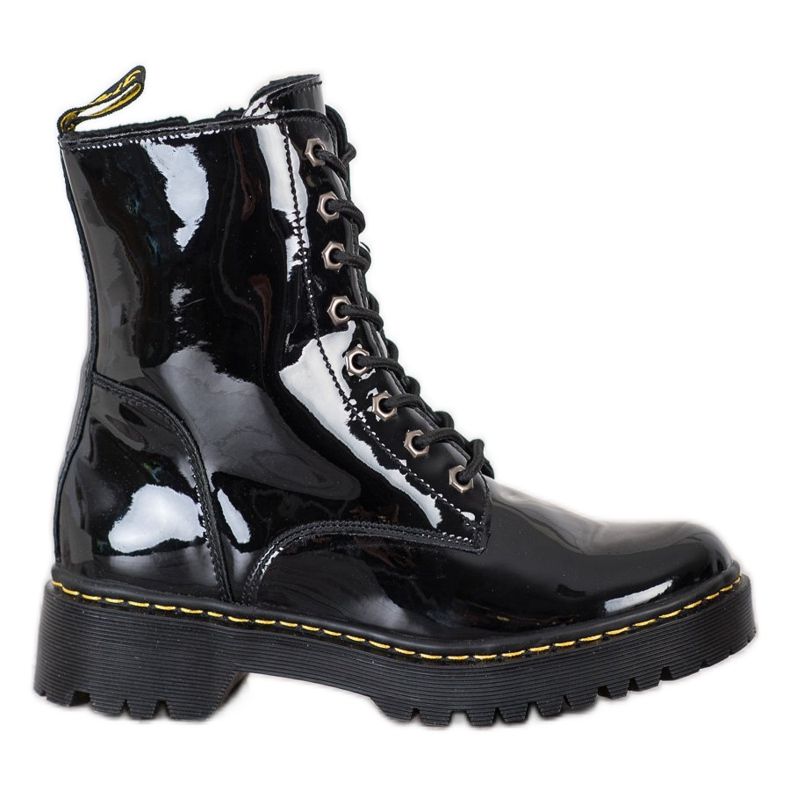 MCKEY Lederstiefel schwarz