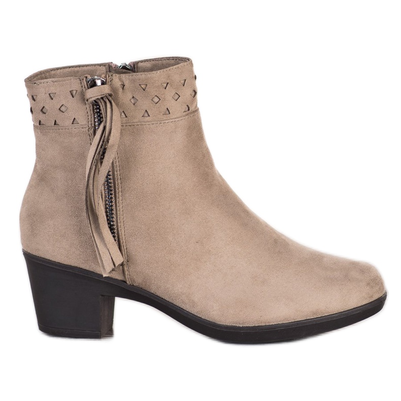 Kylie Beige Stiefel mit Fransen