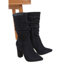 Marineblaue hohe Stiefel D7510 D.BLUE navy blau