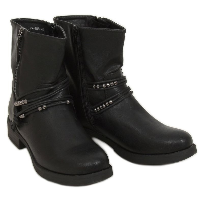 Schwarze Militärstiefel J19-108 Schwarz