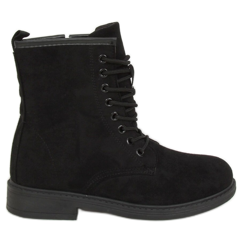 Schwarze Schnürstiefel E2002 Schwarz