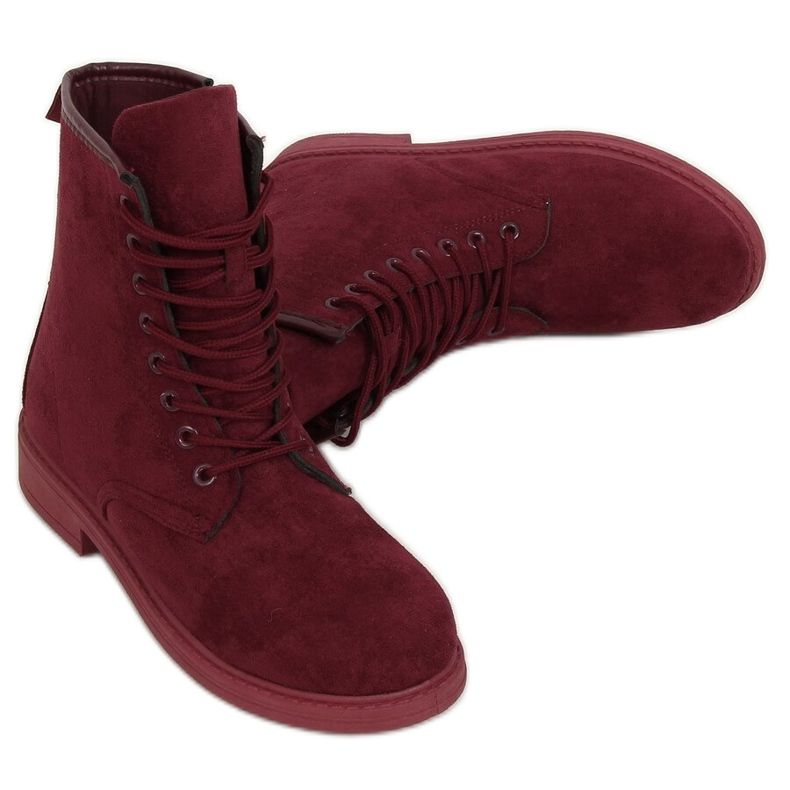 Bordeauxrote Schnürstiefel E2002 Wine