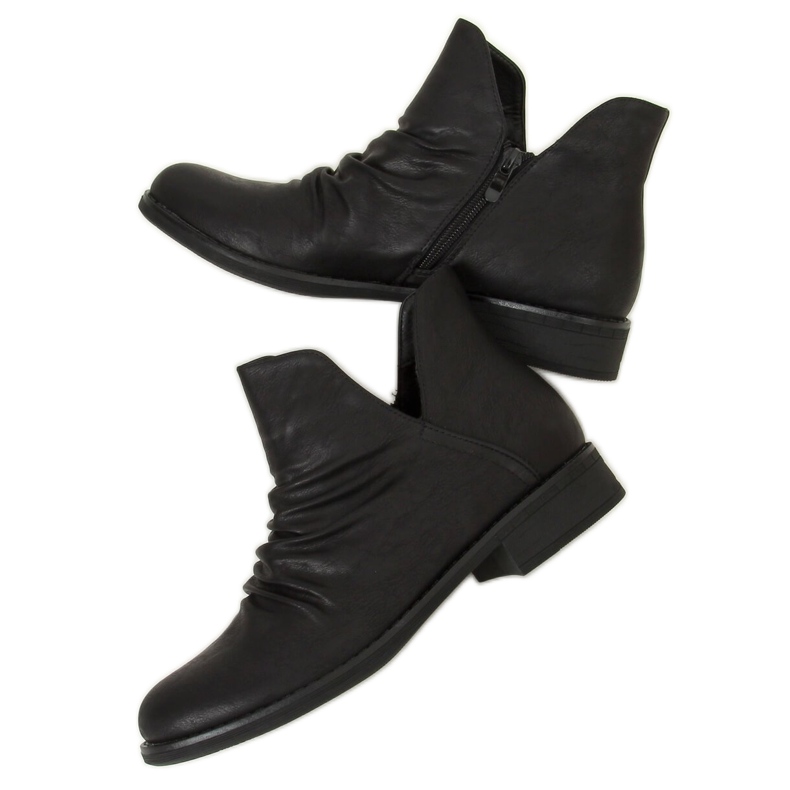 Schwarze Stiefel mit ausgeschnittenem Gesicht schwarz ST-22P Schwarz