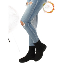 Stiefel mit Pulloveroberteil schwarz E2100 Black