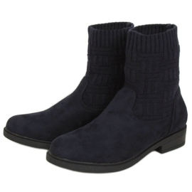 Stiefel mit Pullover-Obermaterial E2100 Navy marineblau