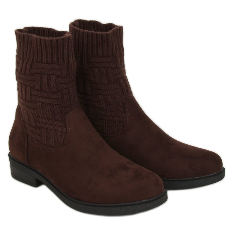 Stiefel mit Pulloveroberteil braun E2100 Brown